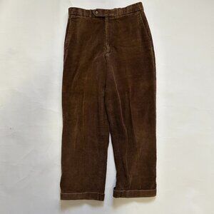 Vtg. Amherst and Brock Mens 33 S Brown Wide Wale Pleated Cuffed Corduroy Pants